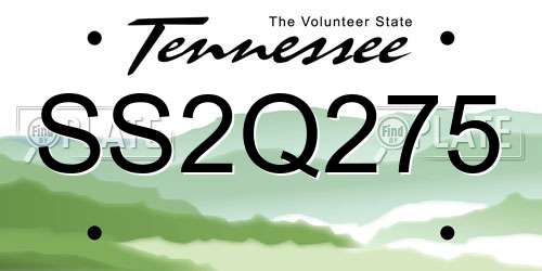 SS2Q275 Tennessee License Plate