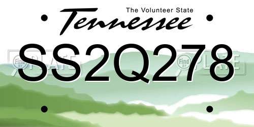 SS2Q278 Tennessee License Plate