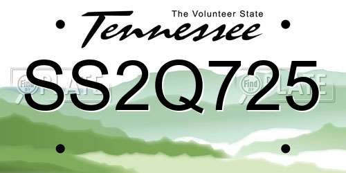 SS2Q725 Tennessee License Plate