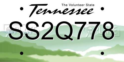 SS2Q778 Tennessee License Plate