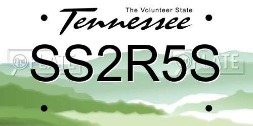 SS2R5S Tennessee License Plate