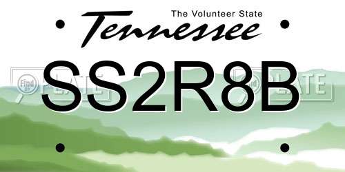 SS2R8B Tennessee License Plate