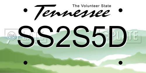 SS2S5D Tennessee License Plate