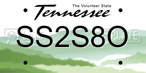 SS2S8O Tennessee License Plate