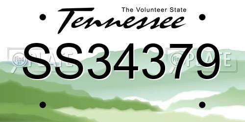 SS34379 Tennessee License Plate