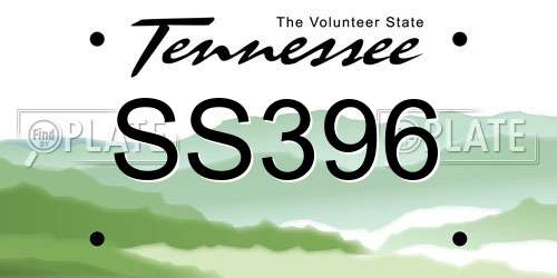 SS396 Tennessee License Plate