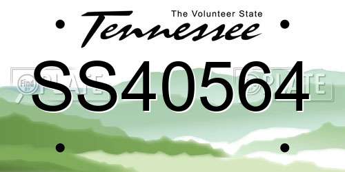 SS40564 Tennessee License Plate