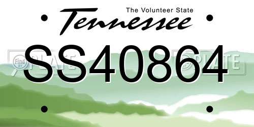 SS40864 Tennessee License Plate