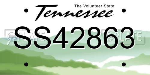 SS42863 Tennessee License Plate