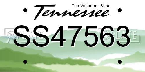 SS47563 Tennessee License Plate