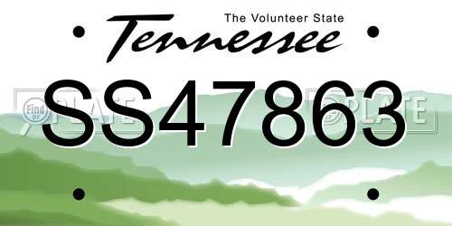 SS47863 Tennessee License Plate
