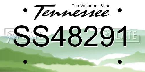 SS48291 Tennessee License Plate