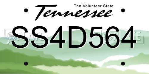 SS4D564 Tennessee License Plate