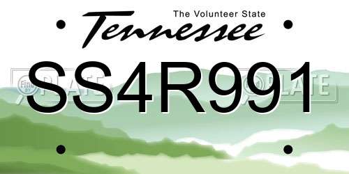 SS4R991 Tennessee License Plate