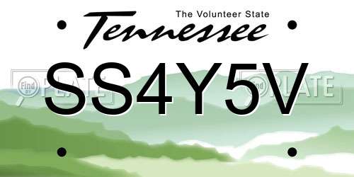 SS4Y5V Tennessee License Plate