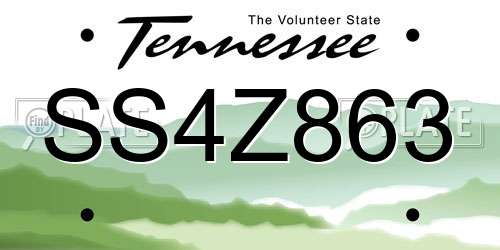SS4Z863 Tennessee License Plate