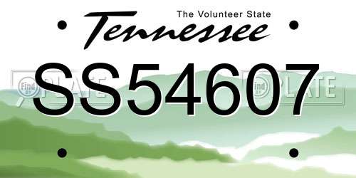 SS54607 Tennessee License Plate