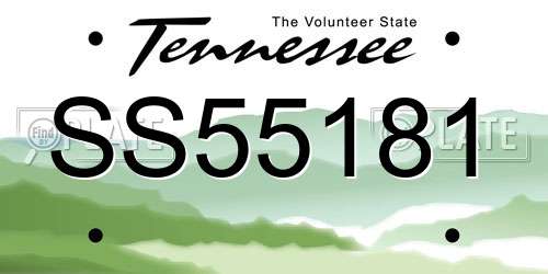 SS55181 Tennessee License Plate