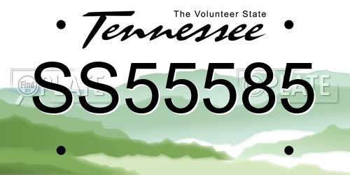 SS55585 Tennessee License Plate