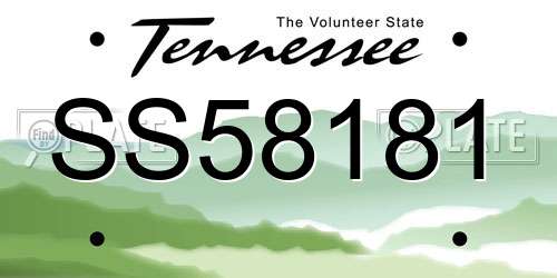 SS58181 Tennessee License Plate