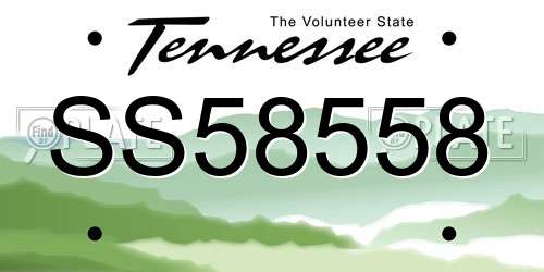 SS58558 Tennessee License Plate