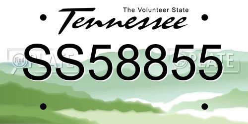 SS58855 Tennessee License Plate