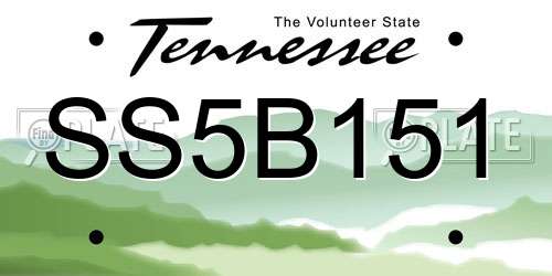 SS5B151 Tennessee License Plate