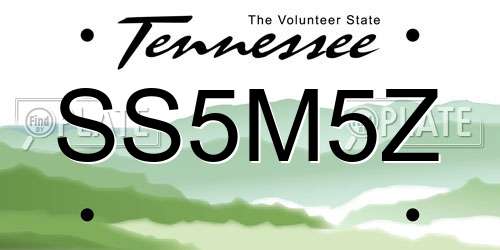 SS5M5Z Tennessee License Plate