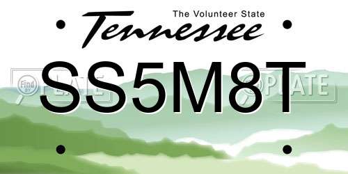 SS5M8T Tennessee License Plate