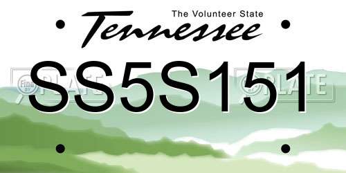 SS5S151 Tennessee License Plate