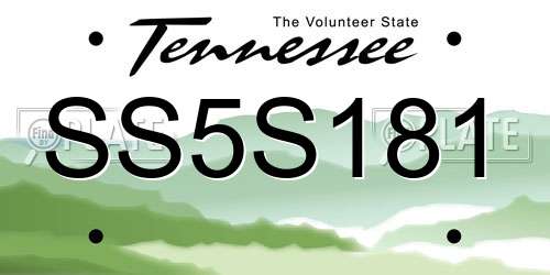 SS5S181 Tennessee License Plate