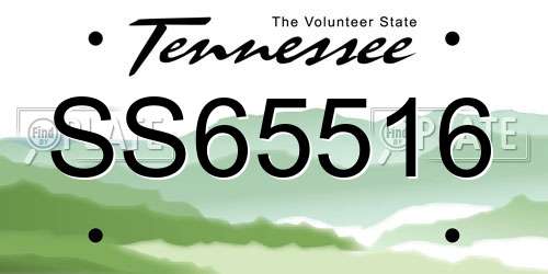 SS65516 Tennessee License Plate