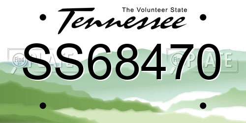 SS68470 Tennessee License Plate