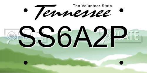 SS6A2P Tennessee License Plate