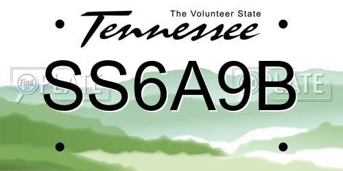 SS6A9B Tennessee License Plate