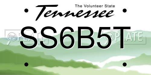 SS6B5T Tennessee License Plate