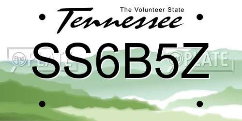 SS6B5Z Tennessee License Plate