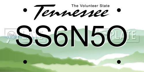 SS6N5O Tennessee License Plate