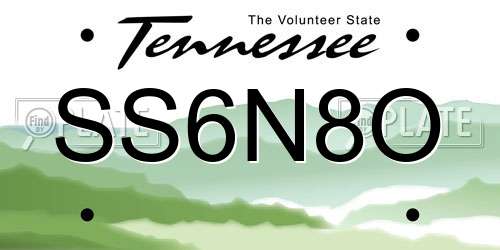 SS6N8O Tennessee License Plate