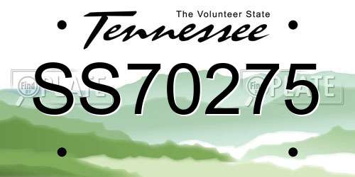 SS70275 Tennessee License Plate