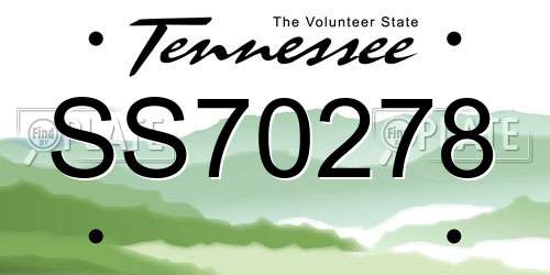 SS70278 Tennessee License Plate