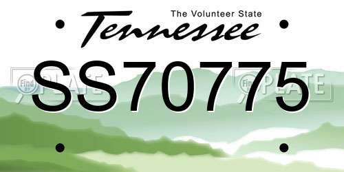 SS70775 Tennessee License Plate