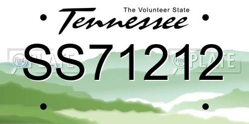 SS71212 Tennessee License Plate