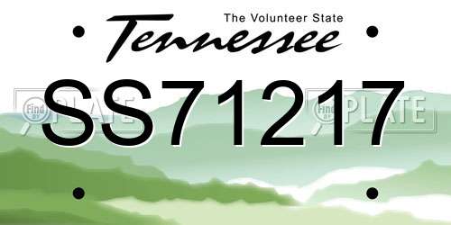 SS71217 Tennessee License Plate