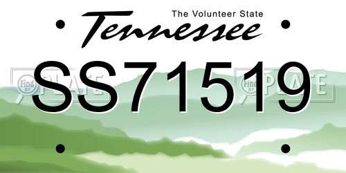 SS71519 Tennessee License Plate