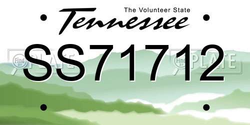 SS71712 Tennessee License Plate