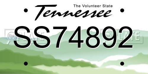SS74892 Tennessee License Plate