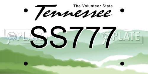 SS777 Tennessee License Plate