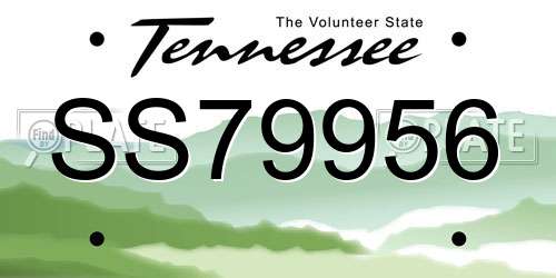 SS79956 Tennessee License Plate