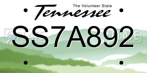 SS7A892 Tennessee License Plate